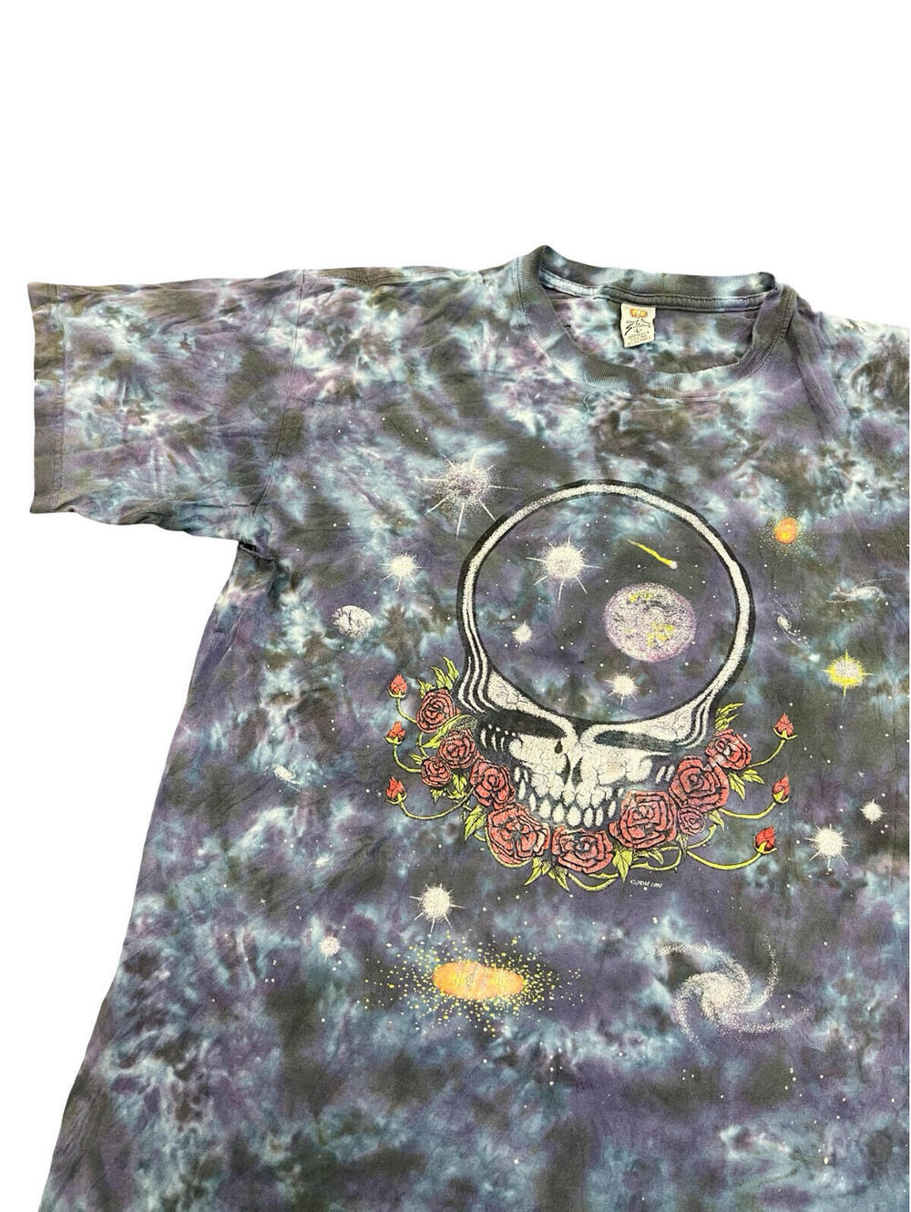 Vintage 1997 Grateful Dead Space Your Face Tie Dye Shirt Sundog Large 90s Distre